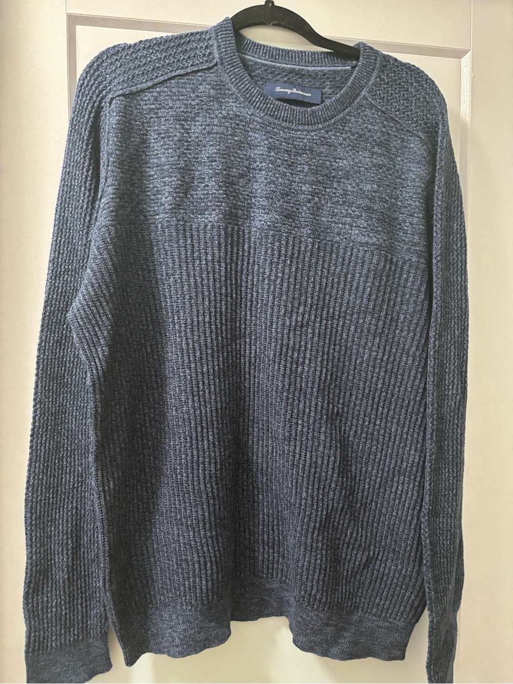 Tommy Bahama Men's Dark Navy Textured Crewneck Sweater